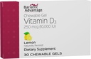 Biriatic Advantage Vitaminas D Gels 10 000 TV - Vitaminas D3 Chewable Gels - Kaulų sveikatos palaikymas * - Gero skonio vitaminai - Lengvas naudoti - 30 Skaičius