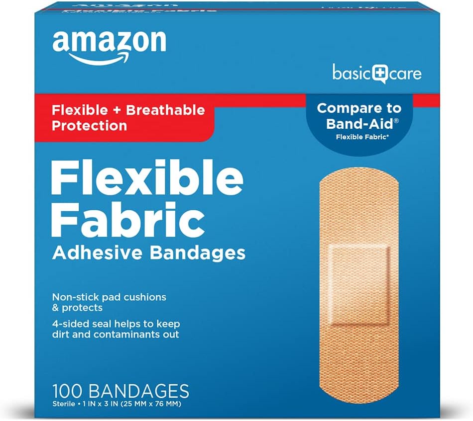 Amazon Basic Care Lankstus Lipnus Bandage, Pirmosios pagalbos ir Žaislų priežiūros reikmenys, All- One Dydis, 100 Skaičiavimas