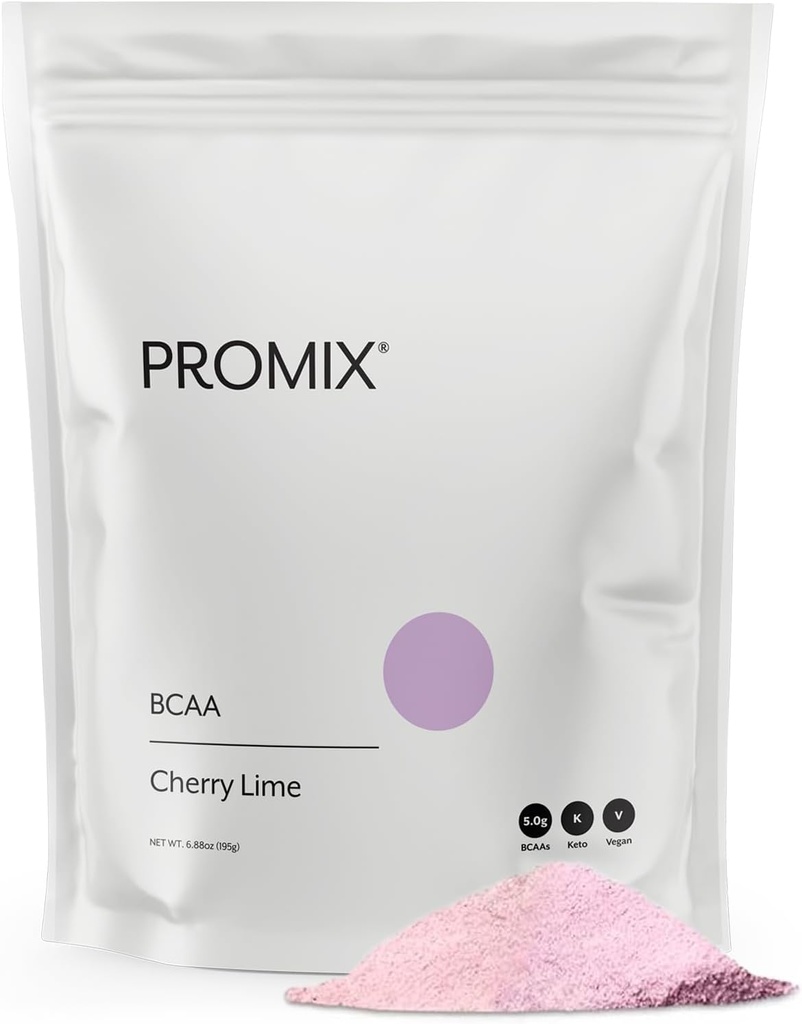 Promix BCAA post- Working Energy Mills - 5g Microniced BCAA, Cukrus nemokamai, Augalų pagrindu, Veganas, Keto - Vyšnių kalkės - 30 Servings (Pack of 1)