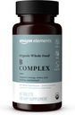 Amazon Elements Organic Whole Food B Complex, 98% Whole Food Source, Dietary and other ingredients derived from whole foods, 60 tablets