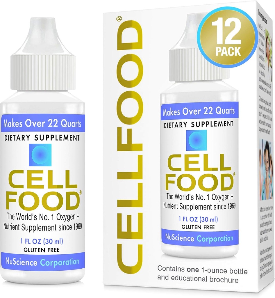 Cellfood Oxygen Boost - 1 fl oz, 12 Pack - Skysto deguonies papildas - Gluten Free, Cert. Kosher