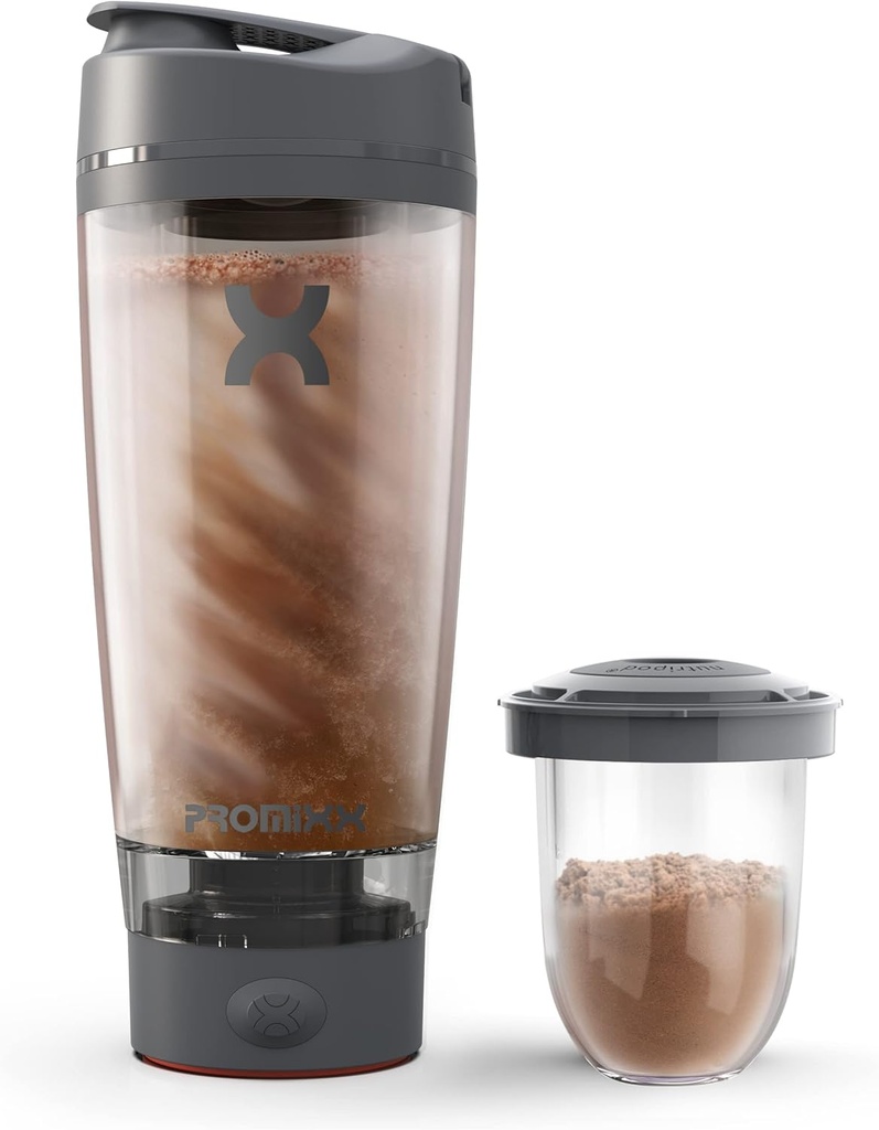 Promixx Pro Shaker Butelis ® 124; Įkraunamas, Galingas Smooth proteino Shakes ® 124; apima papildas saugojimo - BPA nemokamai 124; 20oz taurė (Grafite Pilka)