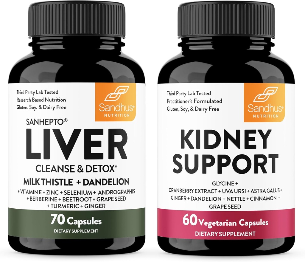 Sandhu's Liver Detox & Kidney Support Combo | Supports Liver, Kidney & Urinary Tract Health