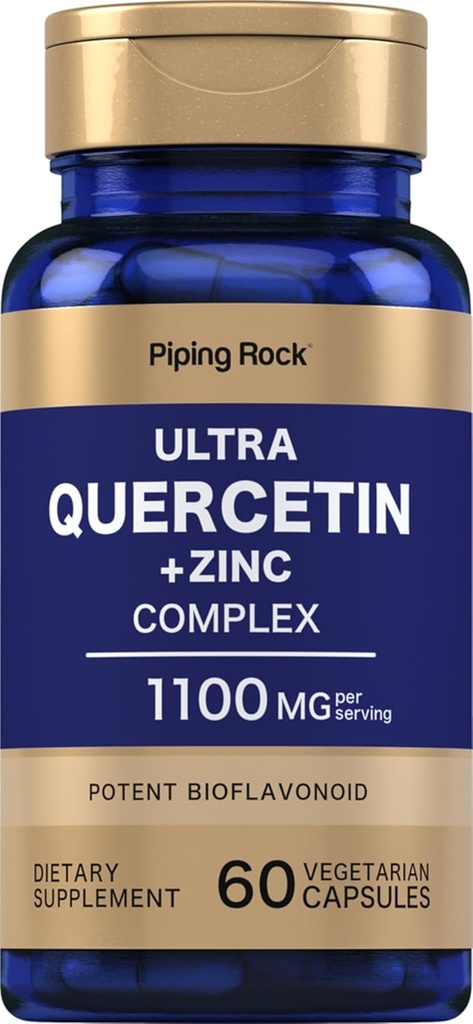 Pipering Rock Quercetin Cinko kompleksas ® 124; 1100 mg ® 124; 60 kapsulių ® 124; Non-GMO, Gluten Free Addition
