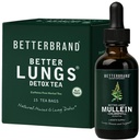 Betterbrand BetterLungs Health Pack - Better Lungs Detox Tea & Mullein Leaf Tincture Drops ® 124; (2) Daily Respiratory Wellness