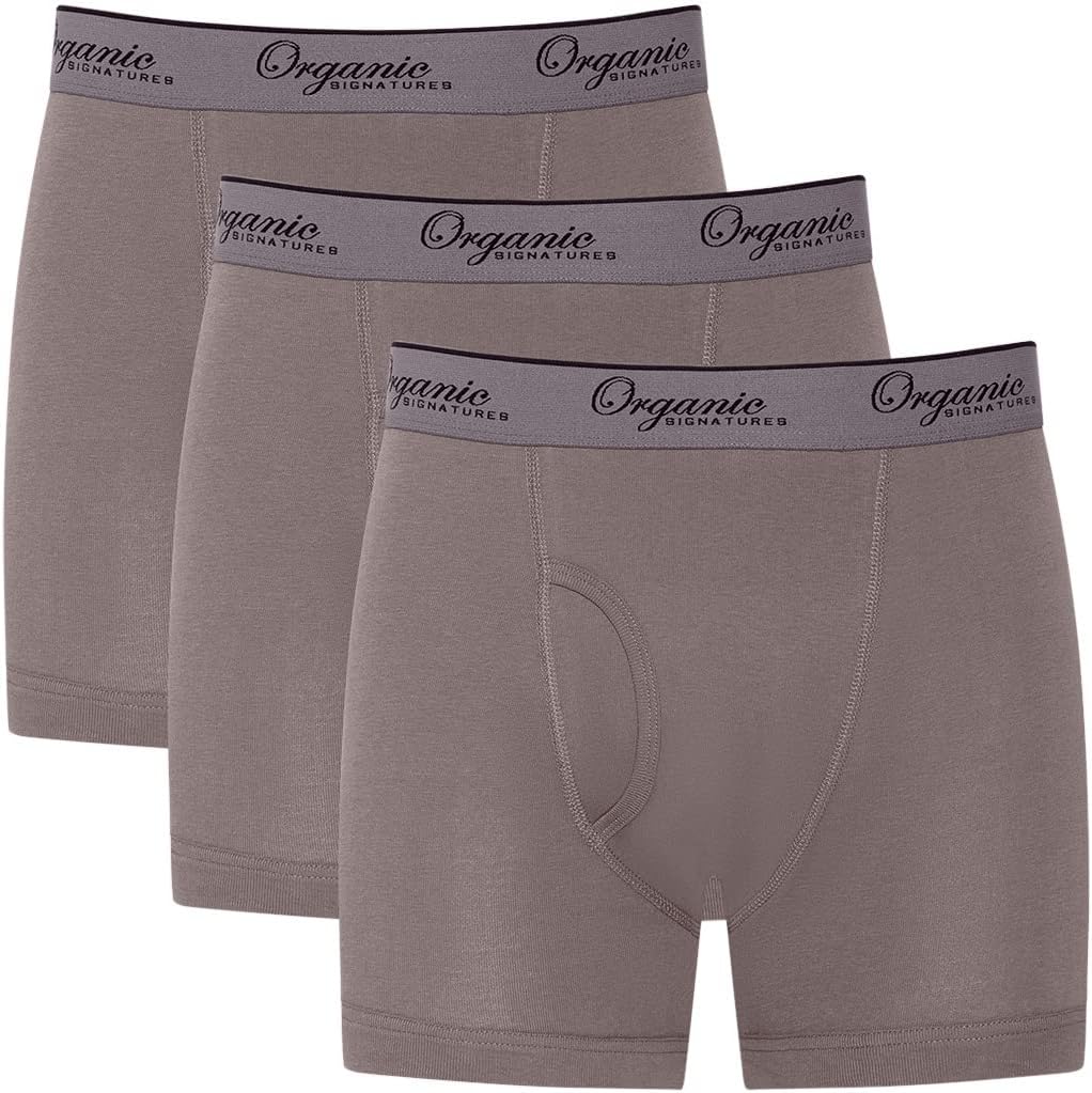 Organic Signatures 3-pack Soft Comfortable Mens 100% Organic Cotton Boxer Briefs