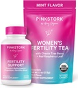 Pink Stork Vaisingumo bundle moterims - Conception Tea + Prenatal Vitaminas parama su inozitol, Vitex, Folate & Ashwagandha - Palaiko Hormonų balansas, Ciklas Sveikata & Prekoncepcija sveikatingumas