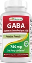 Best Naturals GABA Priedas 750mg 180 Veggie Capsules, Naturals Miego Pagalba