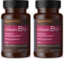 "Amazon" elementai Vitaminas B12 Metilkobalaminas 5000 mikrogramų - Normalus energijos gamyba ir metabolizmas, Imuninė sistema parama - 2 mėnesių tiekimo, Berry Flavored Lozenges, 65 Skaičiavimas (Pack of 2)