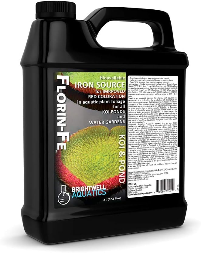 Brightwell Aquatics Florin Fe - Geležies papildas žaliam ir raudonam Pond Aquatic Plants dažymui, 2 Liter