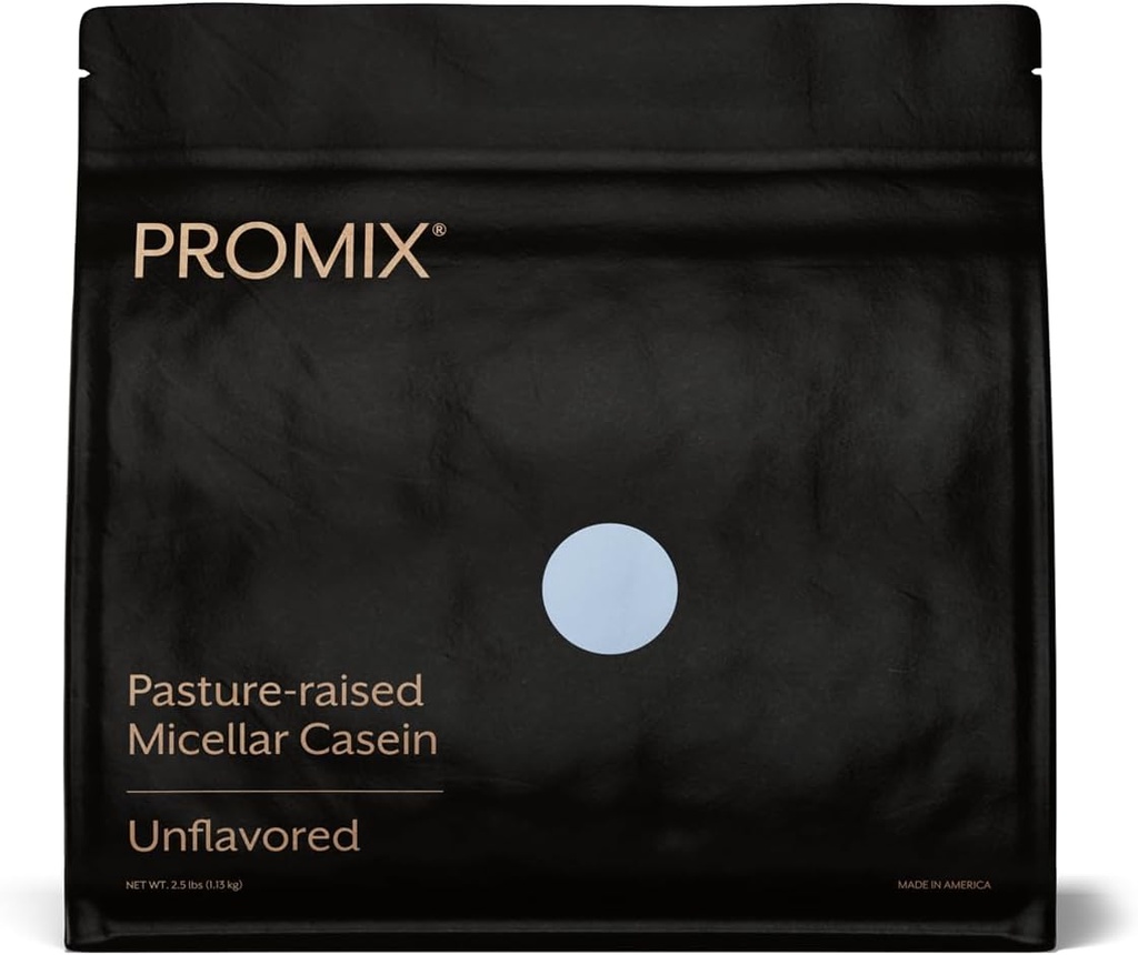ProMix Nutrition Casein proteino milteliai - Gras- Fed, Pasture išaugintas, Lėtas spaudai Micellar Casein - Nemokamas - Nearomatizuotas, 2,5 Pound (pakuotė 1)