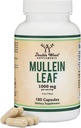 Double Wood Supplements Mullein Leaf Capsules 10,000 mg Strength, 180 Vegan Capsules with No Fillers, Supports Lung & Respiratory Health