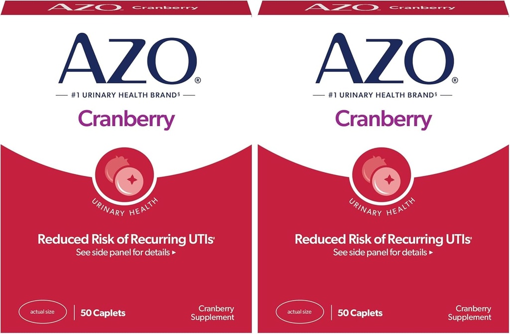 AZO Cranberry Šlapimo Tract Health Addition, 1 Tarnavimas: 1 Stiklas gervuogių sultys, Cukraus nemokamai spanguolių piliulės, 50 Skaičiavimas (Pack of 2)