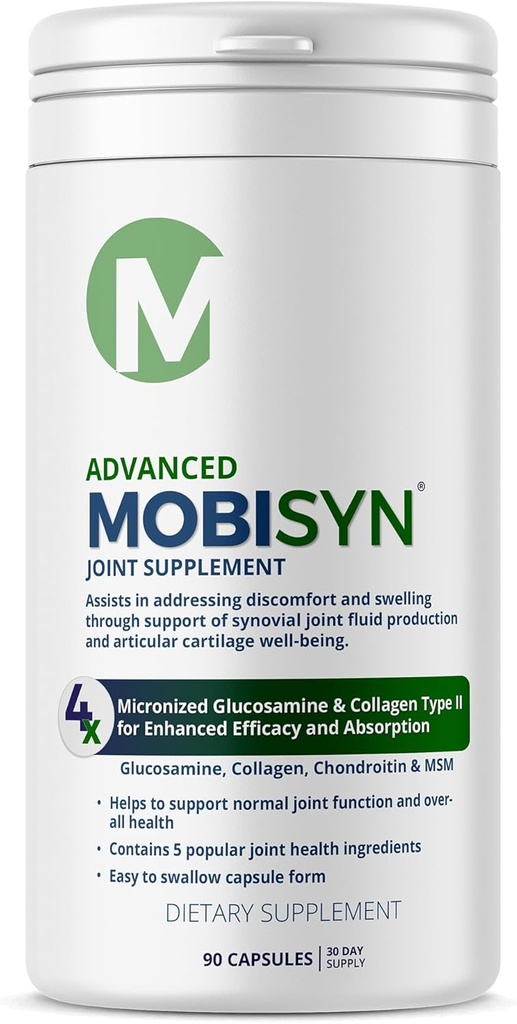 4X Advanced Joint Support Capsules, Extra stiprumo formulė uždegimas, gliukozaminas Chondroitinas, Collagen Type II, MSM, 150 mg Vitaminas C Imuninė parama & Bendra sveikata, Gluten Free, 90 kapsulės