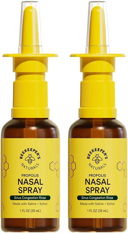 Biederio Naturals Nazal Spray suaugusiems su propoliu, Xylitol & Saline, Clears Nasal Congestion, Moisturises Sinus Canal, & Deconest Sinus Castes, 1 fl oz (Pack of 2)