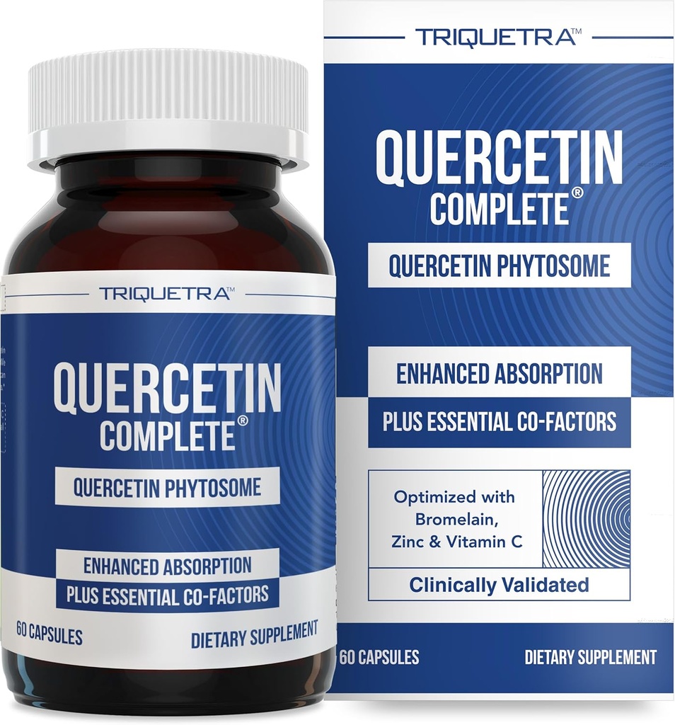 Quercetin Complete® Quercetin Phytosome with 50X Higher Absorption, Clinically Proven & Patented Quercefit – Most Effective Form of Quercetin – Enhanced with Bromelain, Zinc & Vitamin C (60 Capsules)
