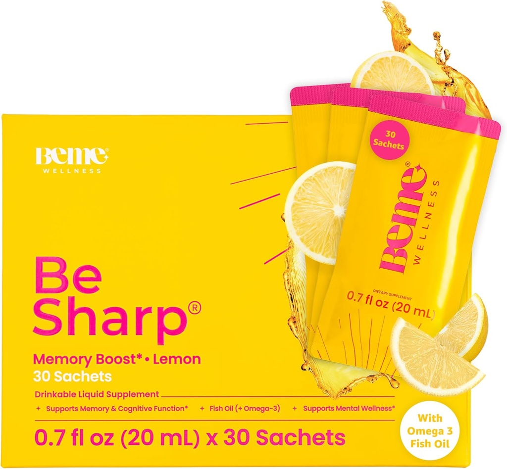 Beme Liquid Omega 3 žuvų taukai - Termerijos Curcumin, Lemon Balm ekstraktas & Omega 3 Papildomas moterims - Patentuota EPAX ® už Quick Absorption & didelis biologinis - Palaiko atminties ir smegenų sveikatos