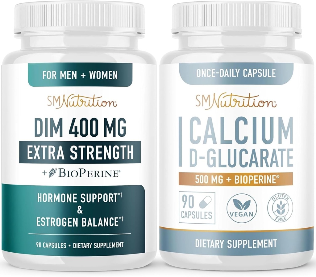 Kalcio D-gliukaratas ir 400mg DIM priedas, skirtas sustiprintam Estrogenų ir hormonų balansui 124; Vegan Gluten Free CDG priedas (90 serverių) su itin stipriu DIM (90 serverių)