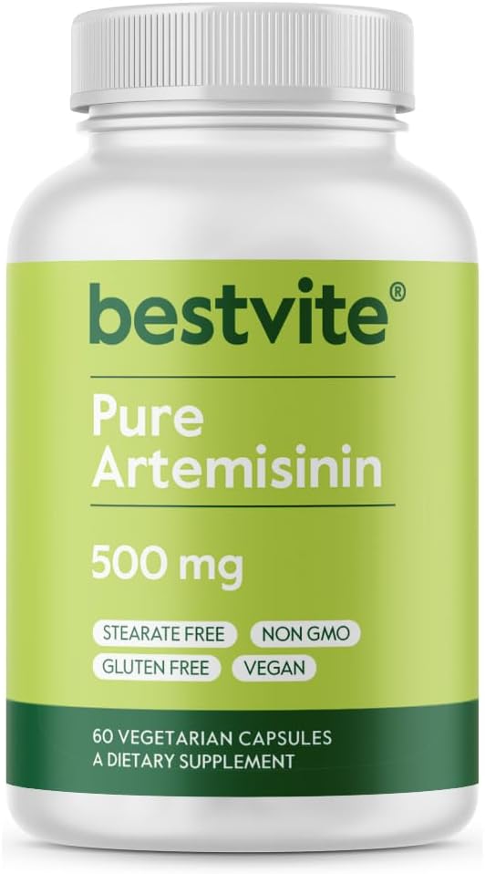 BESTVITE Artemisinin 500 mg vienoje kapsulėje (60 vegetariškų kapsulių) - No Stearates - No Flow Agents - No Filers - Vegan - Gluten Free - Non GMO