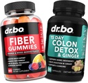 DR. BO Fiber Gummies Colon Cleanse & Ginger - Skanus Gummy Prebiotic pluošto papildas - Bowel judėjimo parama Gut & stomach Cleansing