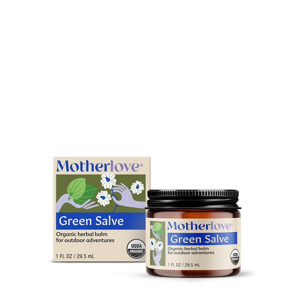 Motherlove Green Salve (1 oz) Family-Friendly Outdoor Adventure Ointment to Soothe Skin - USDA Organic