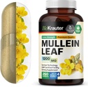 BIO KRAUTER Mullein Capsules 1200 mg 250 Count - Pure Vegan Mullein Leaf Extract for Lungs - 125 Days of Supply - Lung Cleanse & Respiratory Support Supplements - No Fillers, Non-GMO