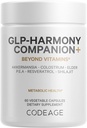Codeage GLP- Harmony Companion + Priedas - GLP-1 Agonist Support - Liono džinas, Pea, Kolostrum, Shilajit, Akkermansia, Elder, Citrus Bioflavonoids, Brokoliai, Resveratrol - Non- GMO - 60 kapsulių