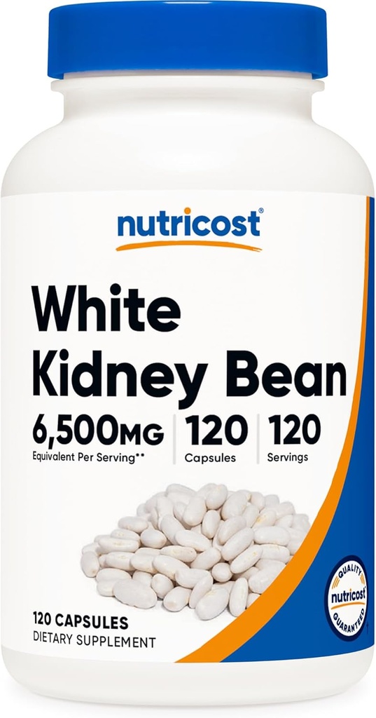 Nutricost White Kidney Beans Capsules 6,500mg Equivalent, 120 Capsules - Vegetarian Caps, Gluten Free and GMO Free