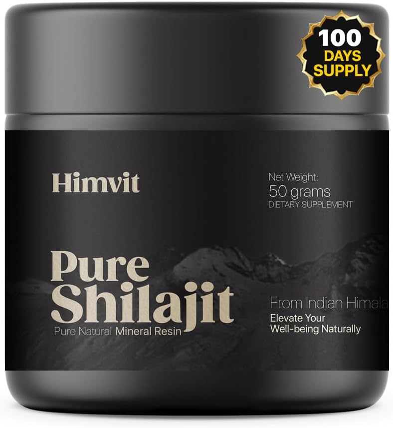 Pure Himalayan Organic Shilajit Resin with Lab Report Super didelis stiprumas vyrams ir moterims Fulvic acid & Trace Mineralai Humanic acid Additive Resin 124; Palaiko energetiką, metabolizmą ir imunitetą 124; 50 Grams