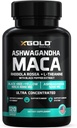 Ashwagandha 5,000mg + Maca root Black, Red, Yellow 4000 mg, Rhodiola & L- Theanine: 30: 1 ekstraktas Ashwagandha Capsules, 20: 1 ekstraktas Maca root Capsules - Priedas vyrams ir moterims
