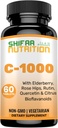 SHIFAA NUTRITION Halal Vitamin C-1000mg Tablets, 60 Days Supply. Immune Support Supplement with Vitamin C, Elderberry, Quercetin, Rose HIPS & Rutin. Vegetarian, Non-GMO, Sugar Free & Keto Friendly