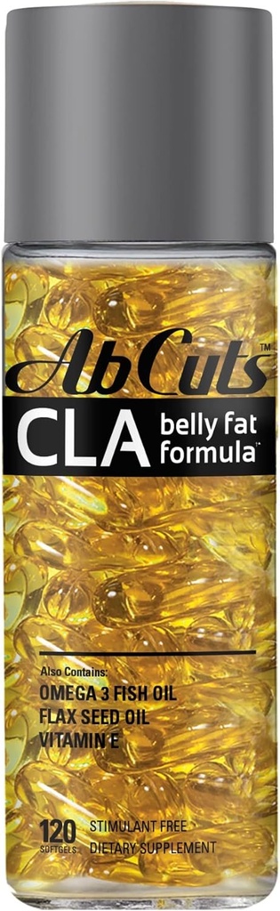 CLA Belly riebalų formulė - 120 Easy- Nuryjama Softgels - Omega 3 Žuvų aliejus, Flaxseed aliejus ir vitaminas E - Padeda padidinti antioksidanto tiekimą ir sveiką kūno sudėtį