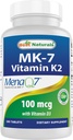 Geriausi natūralūs vitaminai K2 (MK7) su D3 papildu kaulų ir širdies sveikata (5000 TV vitamino D3 & 100 µg vitamino K2 MK7), 180 tablečių