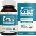 C- Strum ® Organic Colostrum Addition, 60% igG, First Milking, Grass Fed, Max Force Colostrum Capsules from German Dairy Cows - Gut, Immunity, Skin & Plaukų palaikymas (90 count)