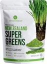 Antler Farms - 100% Pure Organic New Zealand Super Green Mill, 40 Servings, 200g - Kviečių žolė, Miežių žolė, Chlorella, Spirulina - Vegan, Gluten Free, Chlorofill Rich, už energetiką ir Detox