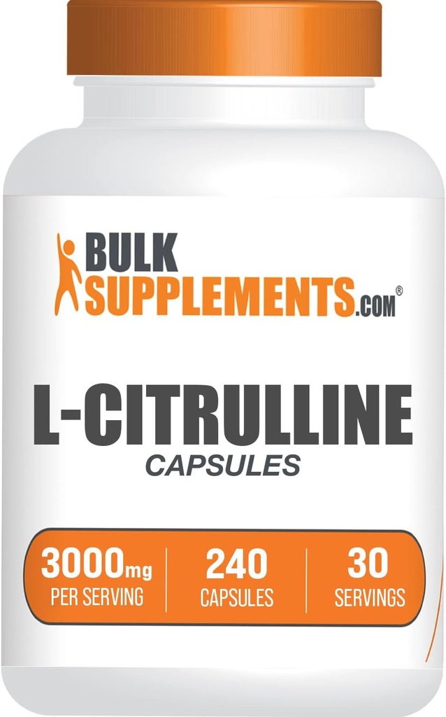 BulkSupplemen.com - Citruline Capsules - Citruline Addition, L- Citruline 3000mg Capsules - Citruline Pills, Gluten Free - 8 Capsules per Serving, 240 Capsules (Pakuočių po 1)