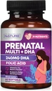 Prenatalinė Vitaminai moterims - Multivitaminas su DHA, Folio rūgštis, vitaminas C, B12, Geležis & Omega-3 - Prieš, nėštumo metu ir po nėštumo papildas sveikam augimui ir smegenų vystymuisi - 60 Softgels