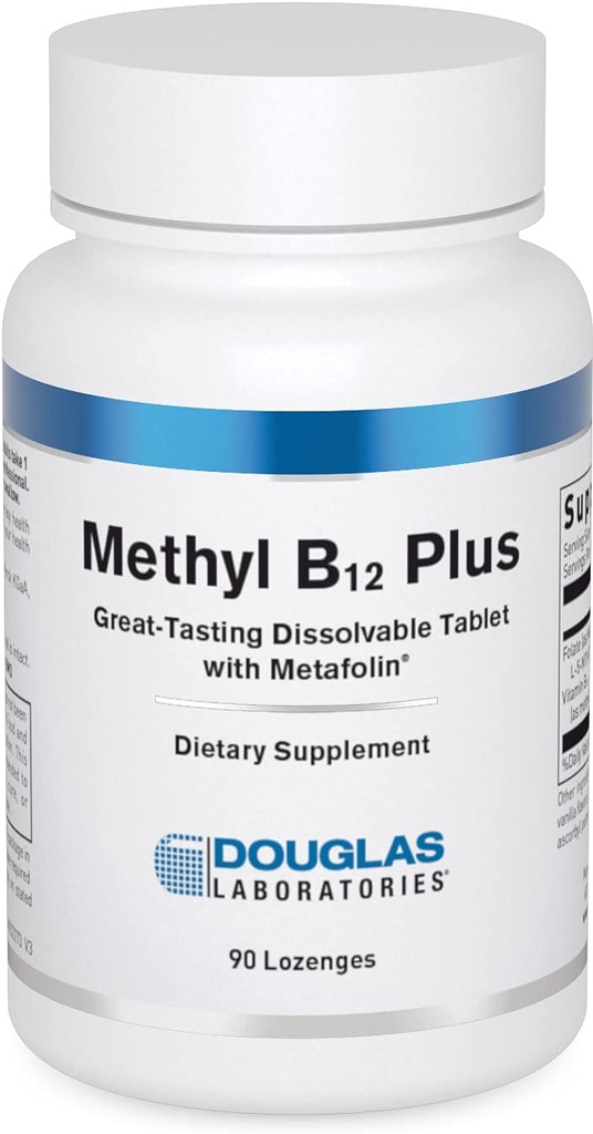 Douglas Laboratories Metil B12 Plus) 122; Palaiko metabolizmą, energiją, kraujo ląstelių gamybą, nervų sistemą ir hormonus * 104; 90 Lozenges