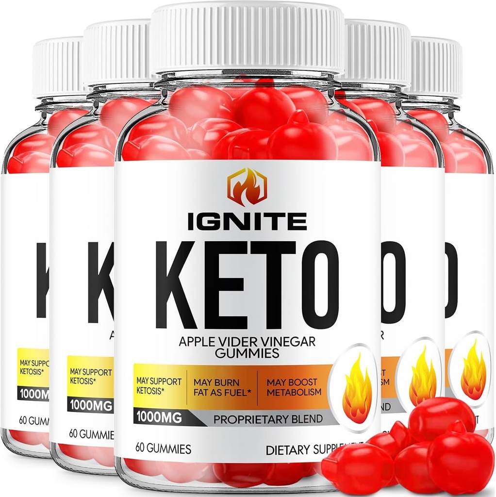 (5 Pack) Ignite Keto ACV Gummies - Advanced Formulės Ignite Keto Plus ACV Gummies Apple Cider Vinact Ignite ACV Dieta Priedas Vyrai (300 Gummies)