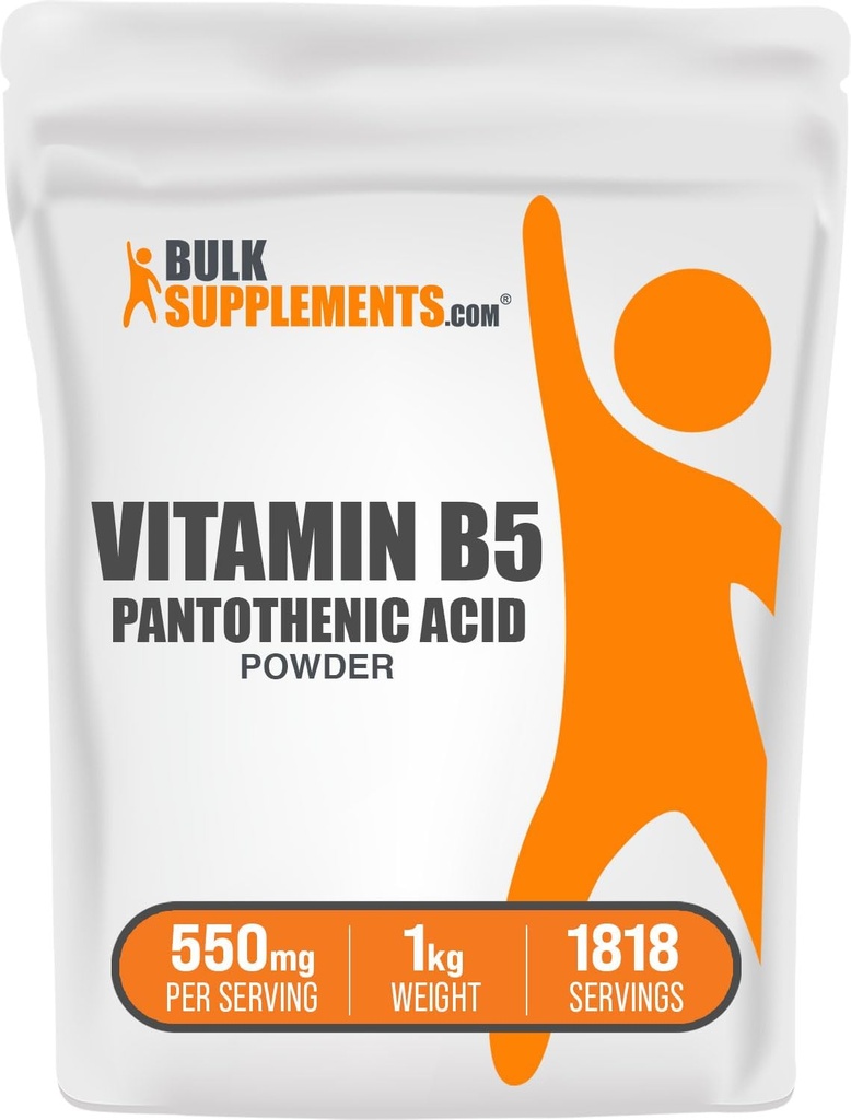 BulkSupples.com Vitaminas B5 Milteliai - kaip kalcio pantotenatas, B5 vitaminai - Gluten Free, 500 mg vitamino B5 Pantoteno rūgšties per Tarnybą, 5kg (11 kg) (pakuotė 5)