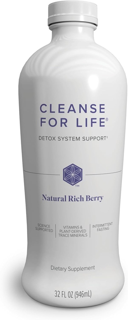Isagenix Cleanse for Life - Detox Cleanse Drink with Vitamin B12, Niacin and Vitamin B6 for Overall Wellness - 32-Ounce Bottle (Natural Rich Berry Flavor), Packaging May Vary