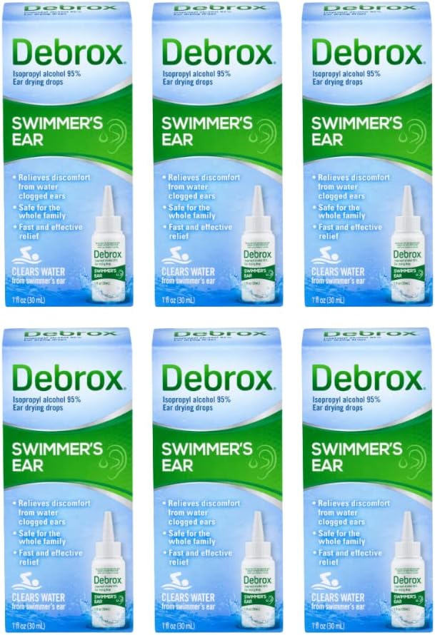 Debrox Swimmer Ausų džiovinimo lašai suaugusiems & vaikams, 1 Fl oz. (6 vienetų pakuotė)
