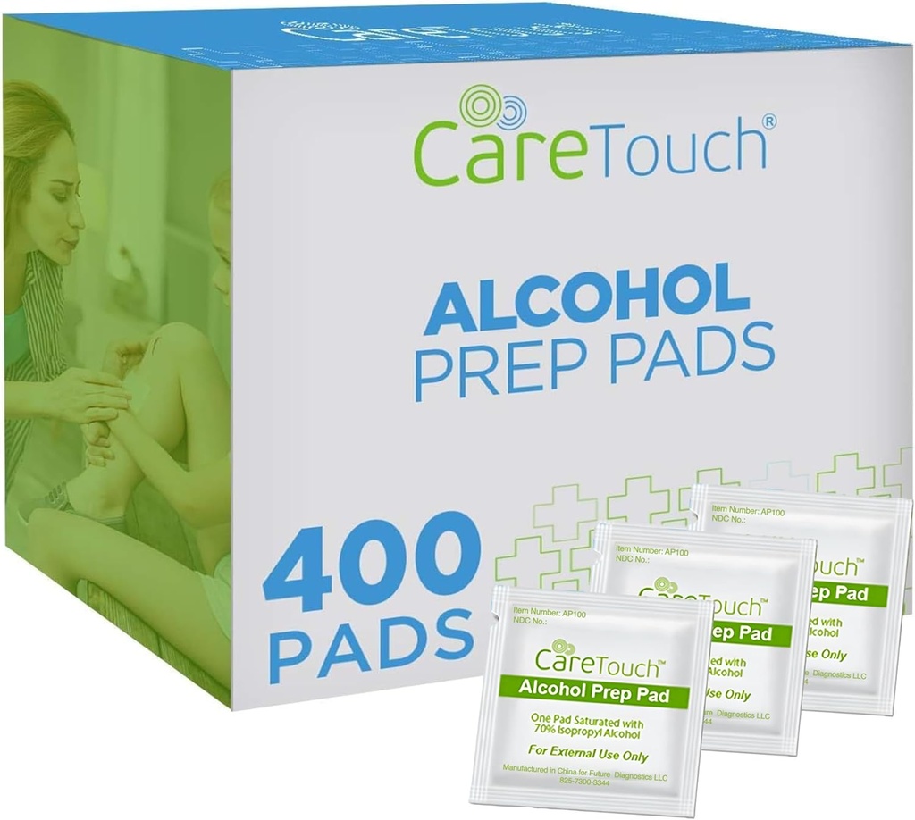 Priežiūra Touch Alkoholio Wace Individualiai Wrapped - Prep Pads su 70% izopropilo alkoholio, Puikus Home, Medicinos & Pirmoji pagalba Rinkiniai Sterilizuoti, Antiseptikas 2-Ply Swabs 400 Count