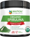 Premium USDA Organic Spirulina pudra - Organic Spirulina of Blue Green Algae from California & Hawaii - 100% Vegetarian & Vegan, Non- GMO, Non-Irradiation - Geriausias žalias maisto produktas rūkymui!