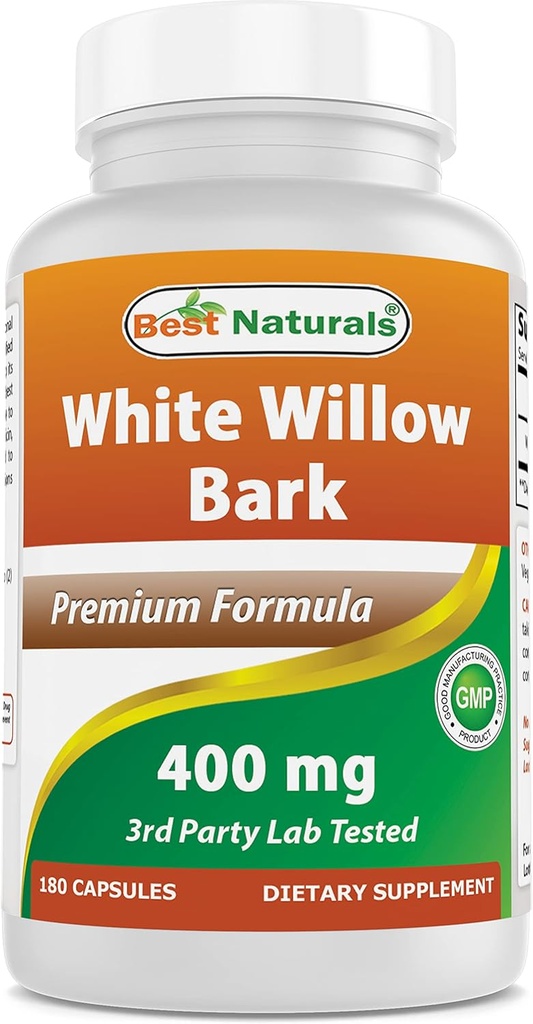 Geriausi Naturals White Willow Bark 400 mg 180 kapsulių