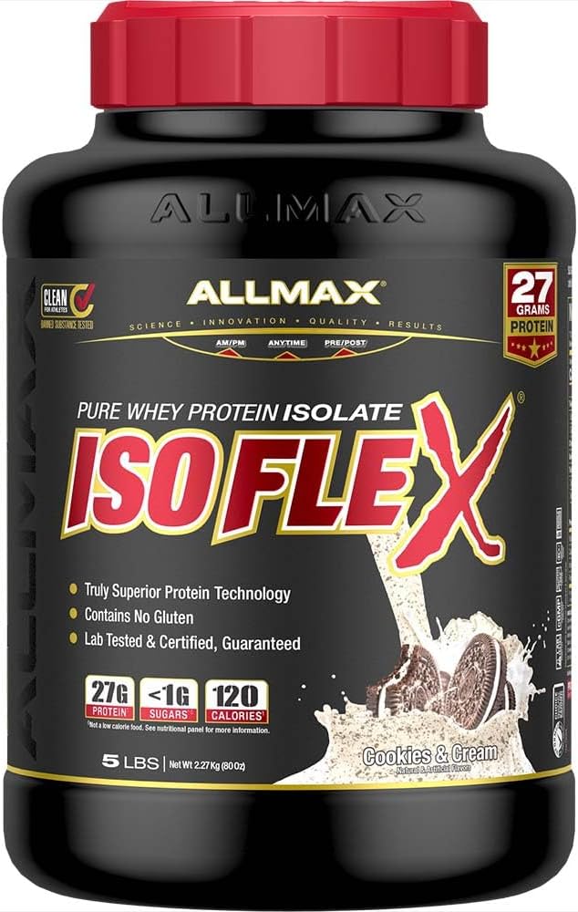 ALLMAX Nutrition - ExperiLEX Išrūgų baltymų milteliai, Išrūgų baltymų izoliatas, 27g baltymų, sausainių ir grietinėlės, 5 Svaras