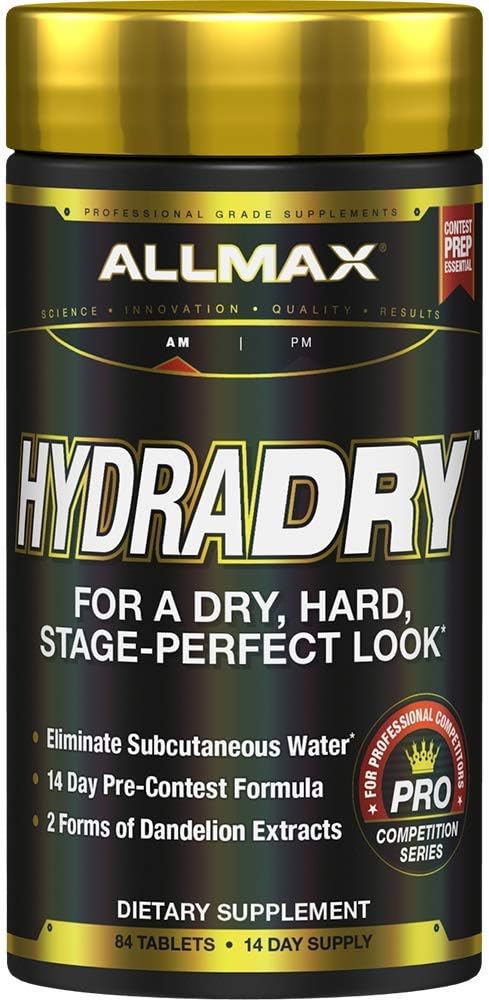 ALLMAX Nutrition HydraDry, 14- diena prieš konkursą Vandens netekimo sistema, 84 tabletės