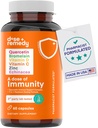 Imuniteto Quercetin dozė su vitaminu C ir cinku, vitaminas D, 500 mg Quercetin Bromelan su Echinacea ir B vitaminais, plaučių imuninės paramos priedas 7 in 1 Immunisation Defence Booster (60 Count)