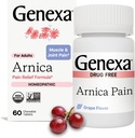 Genexa Arnica for Pain Relief | Alleviate Muscle & Joint Pain, Soreness & Stiffness | Reduces Bruises & Swelling | Organic Grape Flavor | Homeopathic Remedy Made Clean | 100 Chewable Tablets​
