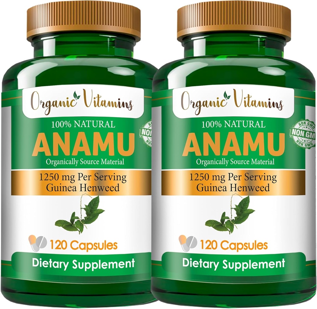 Organiniai vitaminai Anamu 1250mg 100% Organiniu būdu auginamos 240 kapsulės Bendras Petiveria Allicea Vitamisan